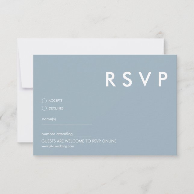 Tarjetas RSVP de boda minimalista (Anverso)