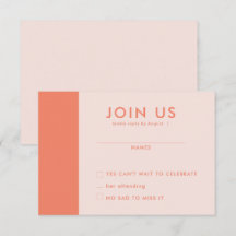 Tarjetas RSVP de boda minimalista