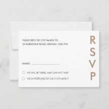 Tarjetas RSVP de boda minimalista
