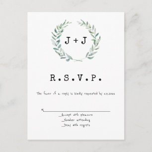 Tarjetas RSVP de boda moderna de coro