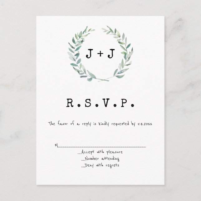 Tarjetas RSVP de boda moderna de coro (Anverso)