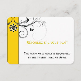 Tarjetas RSVP de Boda Moderna de Filigree Swirl
