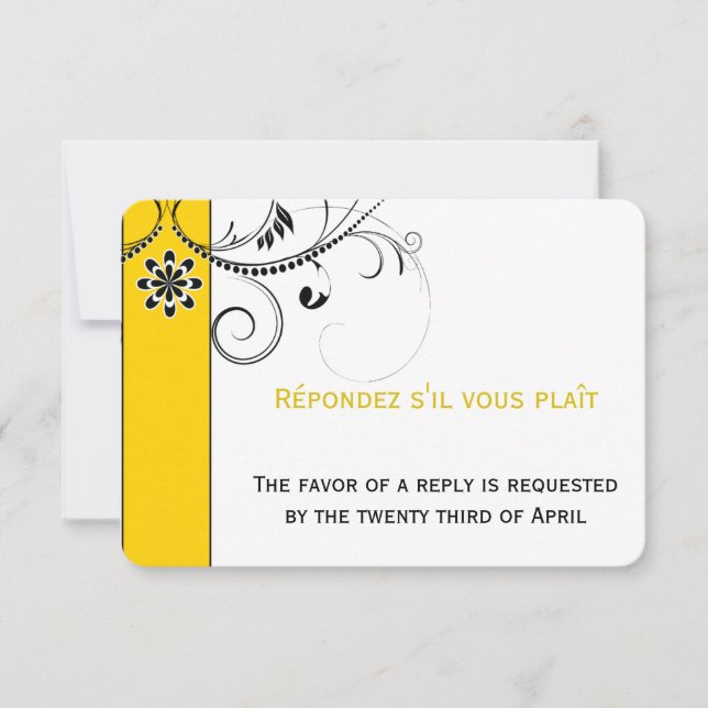 Tarjetas RSVP de Boda Moderna de Filigree Swirl (Anverso)