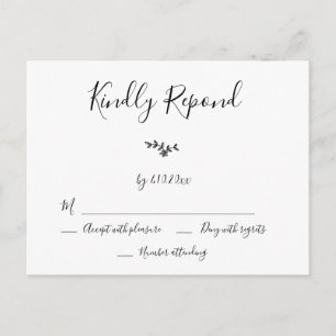 Tarjetas RSVP de boda moderna de guerra