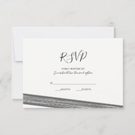 Tarjetas RSVP de boda moderna en blanco y negro a 