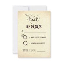 tarjetas RSVP de boda moderna y creativa