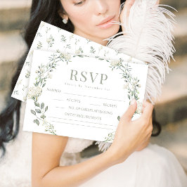 Tarjetas RSVP de boda monograma de novias verdes