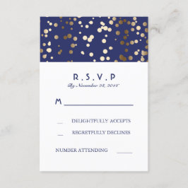 Tarjetas RSVP de Boda Naval y Boda Confetti de Oro