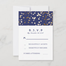 Tarjetas RSVP de Boda Naval y Boda Confetti de Oro