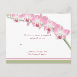 Tarjetas RSVP de boda orquídea rosa