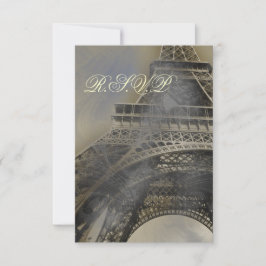 Tarjetas rsvp de boda parisina estándar 3.5 x 5