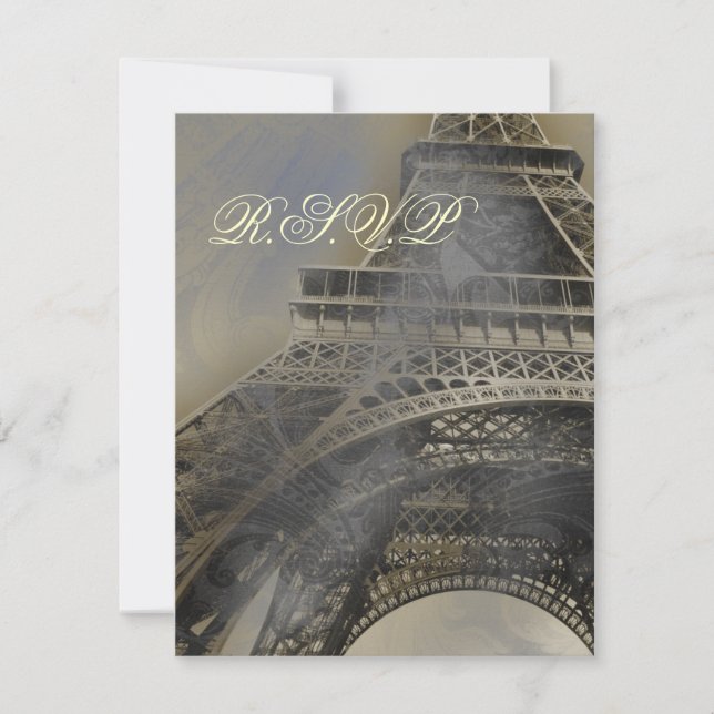 Tarjetas rsvp de boda parisinas (Anverso)