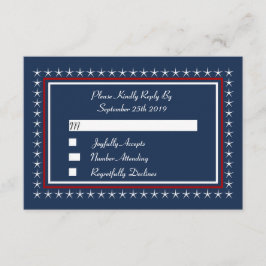 Tarjetas RSVP de boda patriótica militar