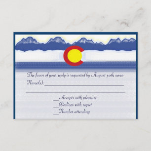 Tarjetas RSVP de boda personalizadas con bandera d