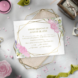 Tarjetas RSVP de Boda Primaria de Flor Silvestre D