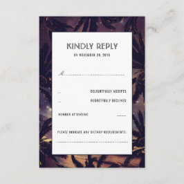 Tarjetas RSVP de boda púrpura