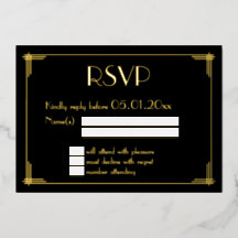 Tarjetas RSVP de Boda Real de Relieve metalizado d