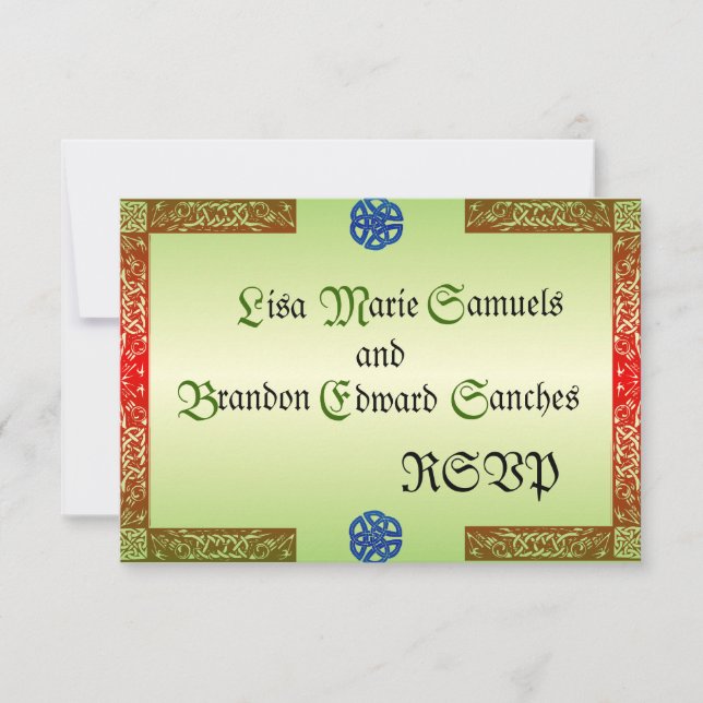 Tarjetas RSVP de boda renacentista (Anverso)