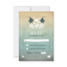 tarjetas RSVP de boda romántica en la playa