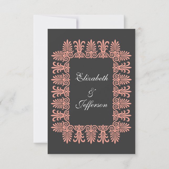 Tarjetas RSVP de Boda Rosa 3 Bodas (Reverso)