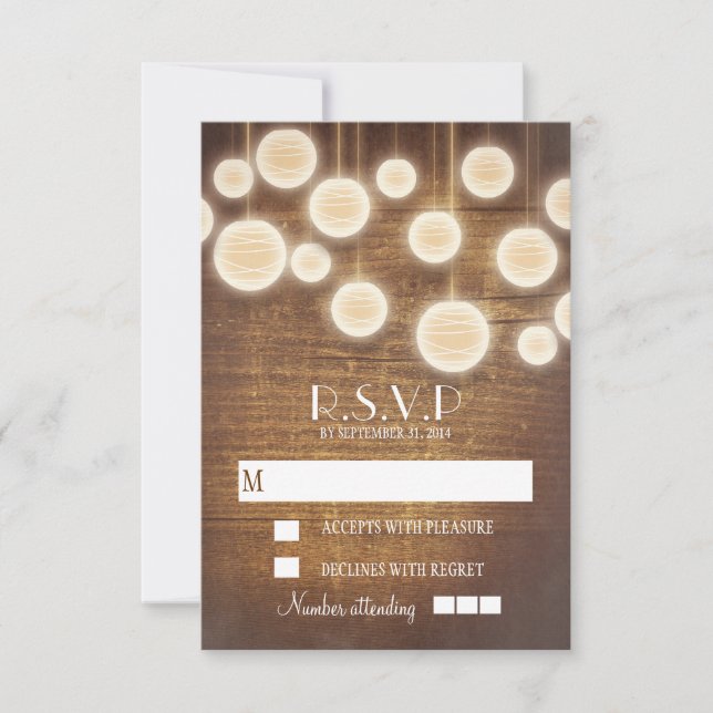 Tarjetas RSVP de boda rustica (Anverso)