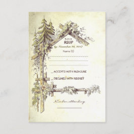 Tarjetas RSVP de boda rústica