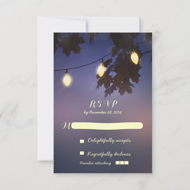 Tarjetas RSVP de boda rústica (Anverso)