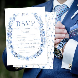 Tarjetas RSVP de boda rústica con flores silvestre