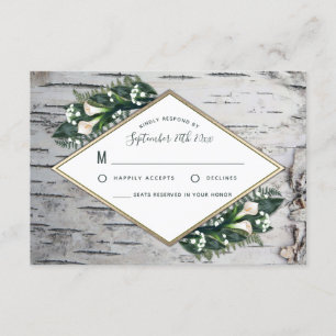 Tarjetas RSVP de Boda Rústica de Bosque de Árbol B