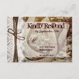 Tarjetas RSVP de Boda Rústica de doble herradura