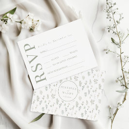 Tarjetas RSVP de Boda Rústica de Flores Blancas Ve