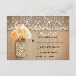 tarjetas RSVP de boda rústica de hormigón de masas