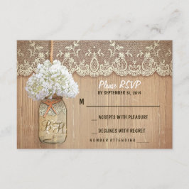 tarjetas RSVP de boda rústica de hormigón de masas