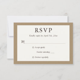 Tarjetas RSVP de Boda Rústica de Kraft Paper
