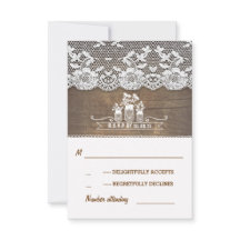 tarjetas RSVP de boda rústica para albañiles de ma