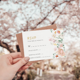Tarjetas RSVP de boda rustica para flores silvestr