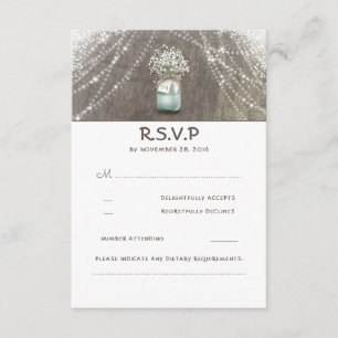 Tarjetas RSVP de boda Rústica por el aliento de Ma