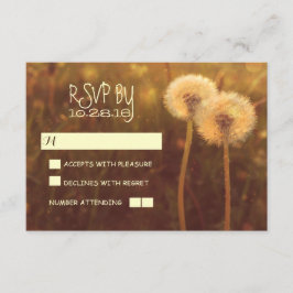 tarjetas RSVP de boda rústica romántica de los dan