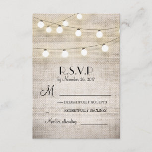 tarjetas RSVP de boda rústico elegante