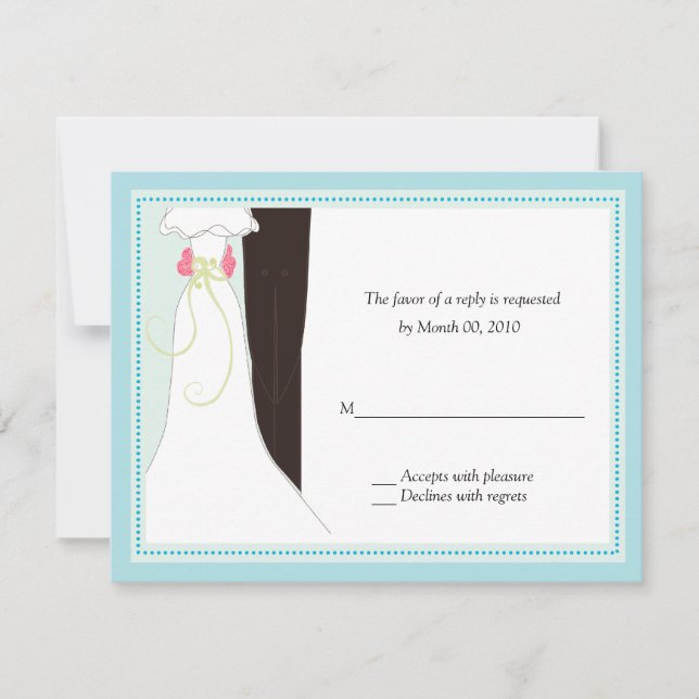 Tarjetas RSVP de boda simple (Anverso)