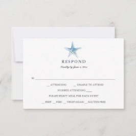 Tarjetas RSVP de boda simple en la playa