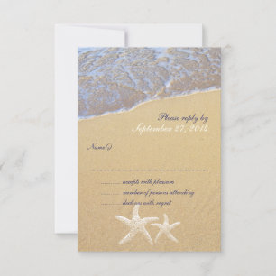 Tarjetas RSVP de boda temática Shore Love Beach