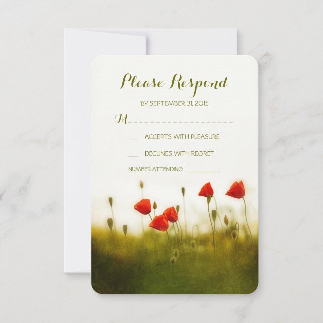 Tarjetas rsvp de boda veraniega (Anverso)