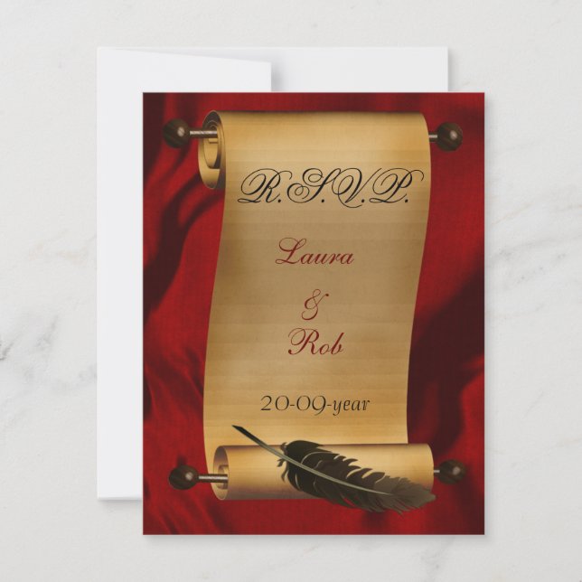 tarjetas rsvp de boda vintage (Anverso)