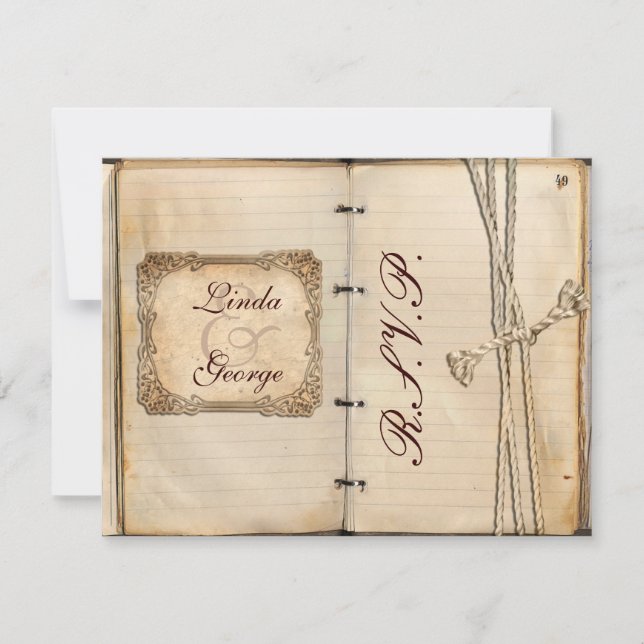 tarjetas rsvp de boda vintage (Anverso)