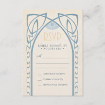 Tarjetas RSVP de boda | Vintage Nouveau