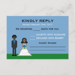 Tarjetas RSVP de Boda y Boda de Pixel Gamer