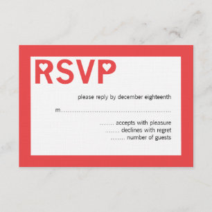 Tarjetas RSVP de boda y de Ampersor del Corazón Mo