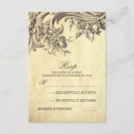 Tarjetas RSVP de bodas antiguas