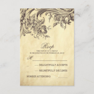 Tarjetas RSVP de bodas antiguas
